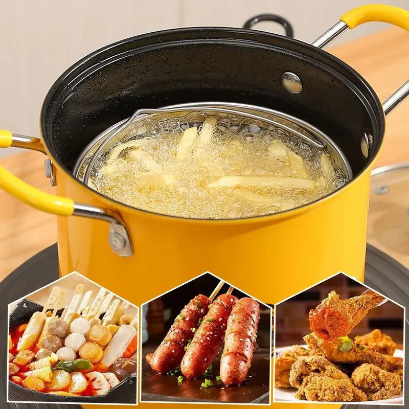 Stainless Steel Deep Fryer Pot with Filter Lid (2Liter)